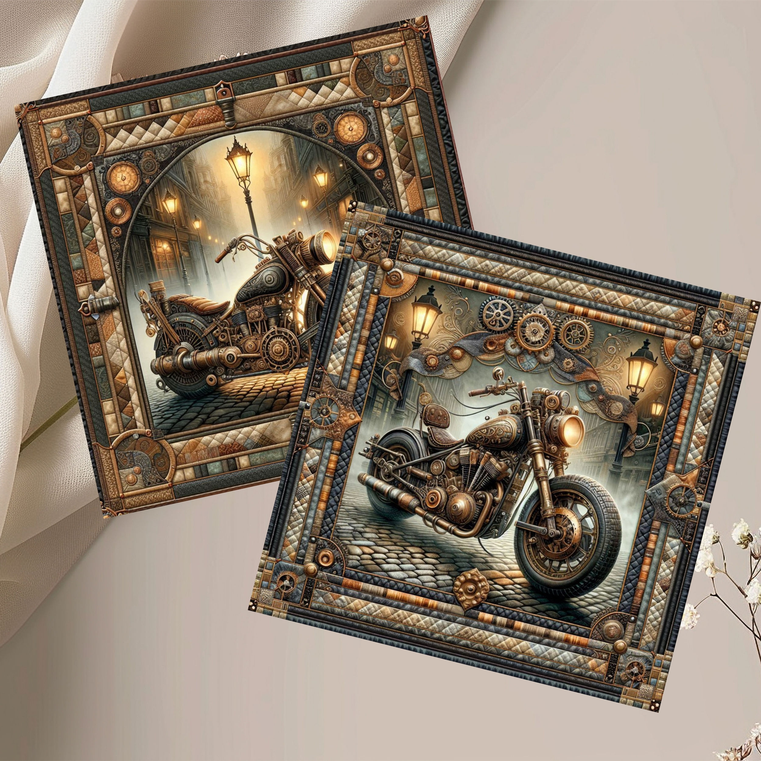 20 Shadows of Steel Quilt-Inspired 6x6 Art Note Cards w/ Envelopes