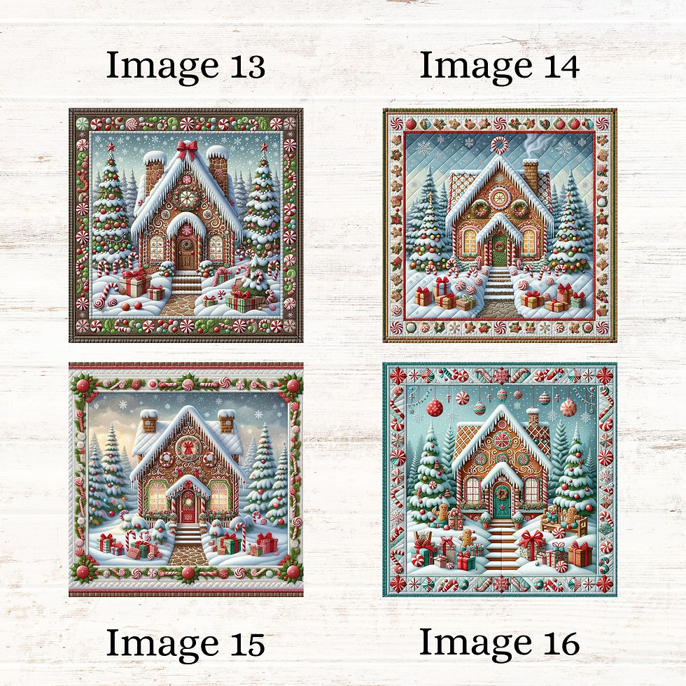 Thumbnail: Gingerbread Christmas Cottage 20-Piece Fabric Panel Set