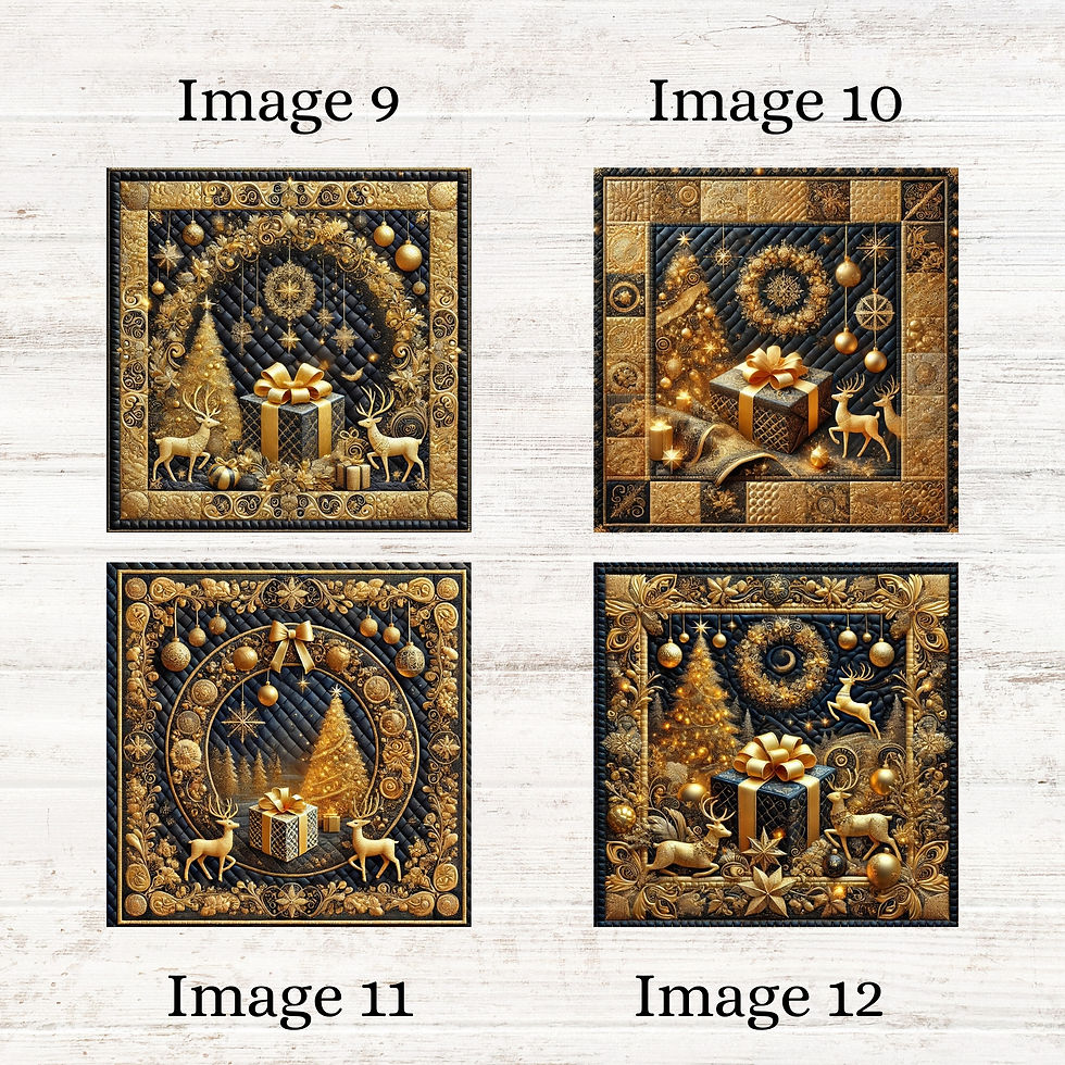 Thumbnail: Golden Christmas Nights Fabric Panels