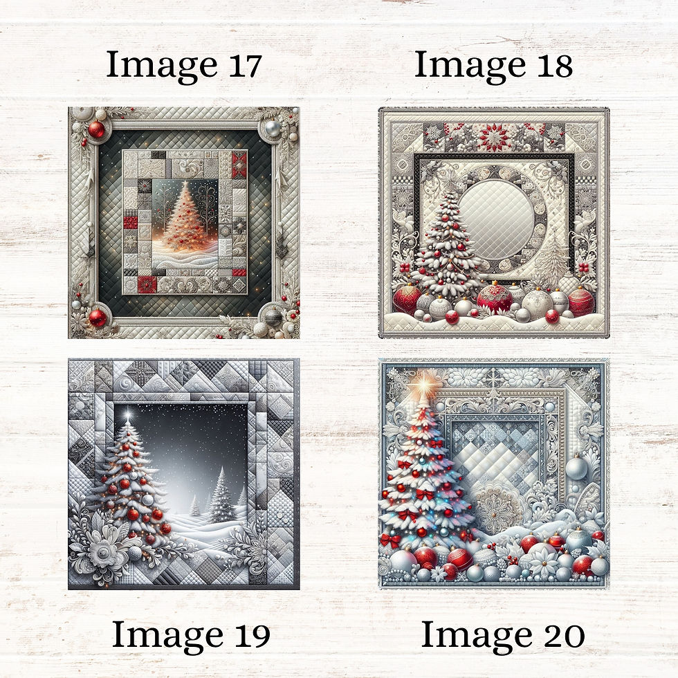 Thumbnail: Elegant Christmas Wonderland 20-Piece Fabric Panel Set
