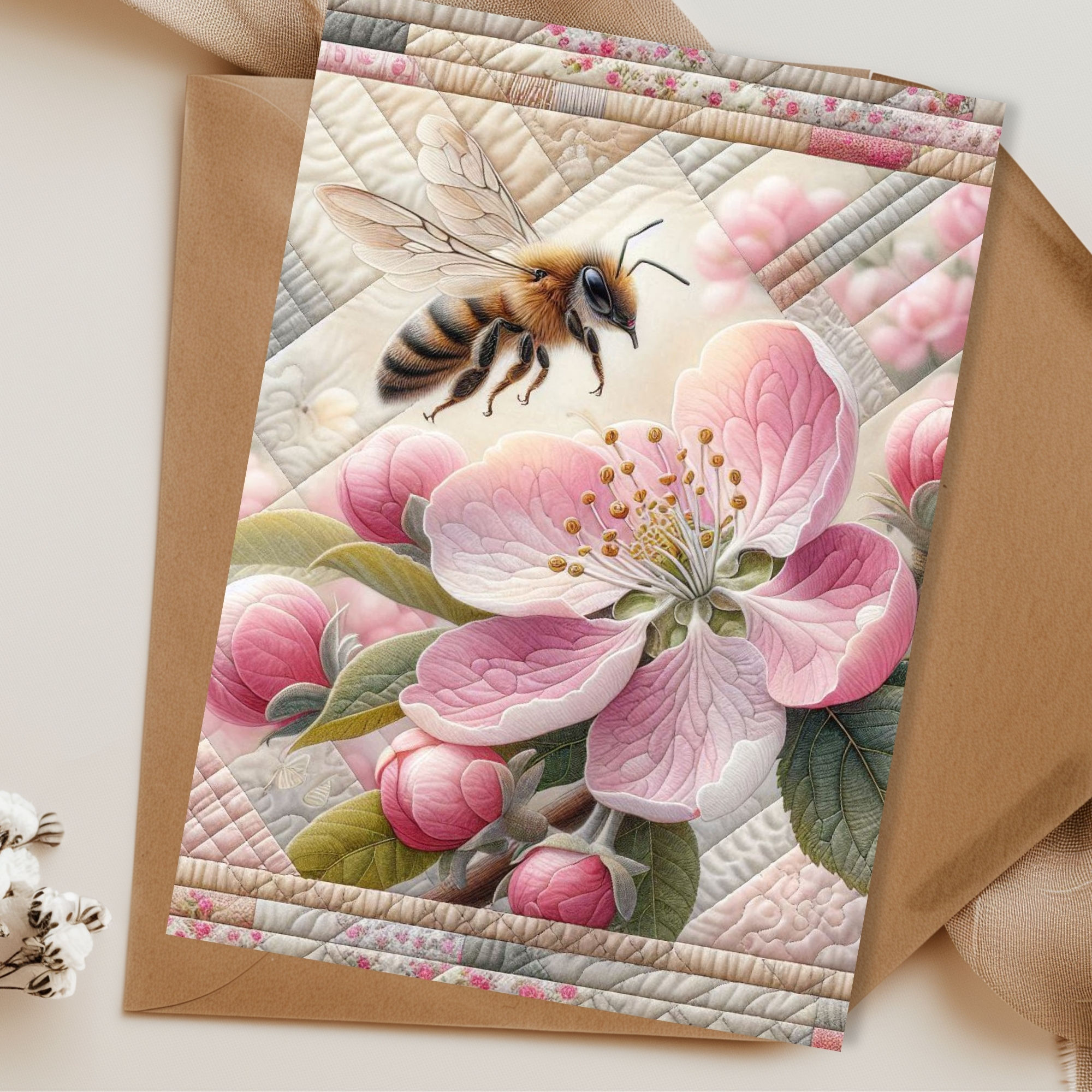 Honeybee Blossom Dance Blank Greeting Card Set