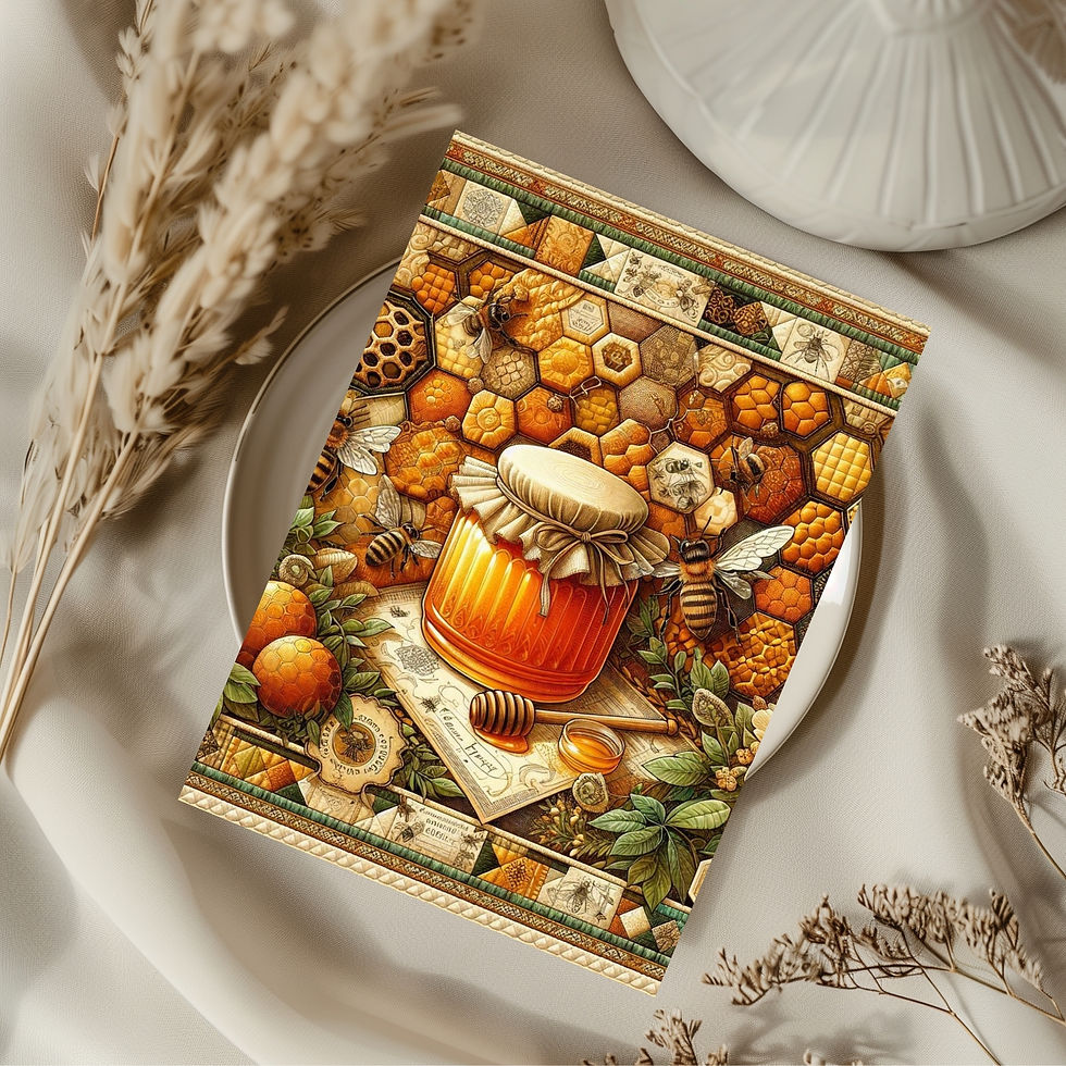 Thumbnail: Bee-utiful Honeycomb Delight Blank Greeting Card Set