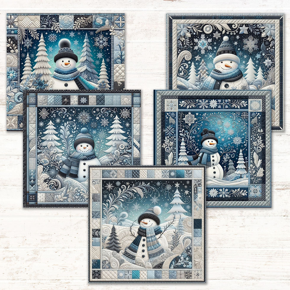 Thumbnail: Frosty Fun Enchanted Snowman 20-Piece Fabric Panel Set