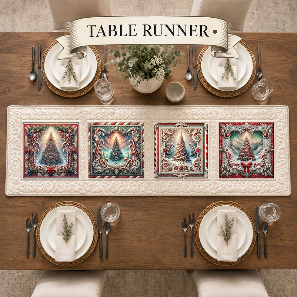 Thumbnail: Peppermint Frosted Pines 20-Piece Fabric Panel Set