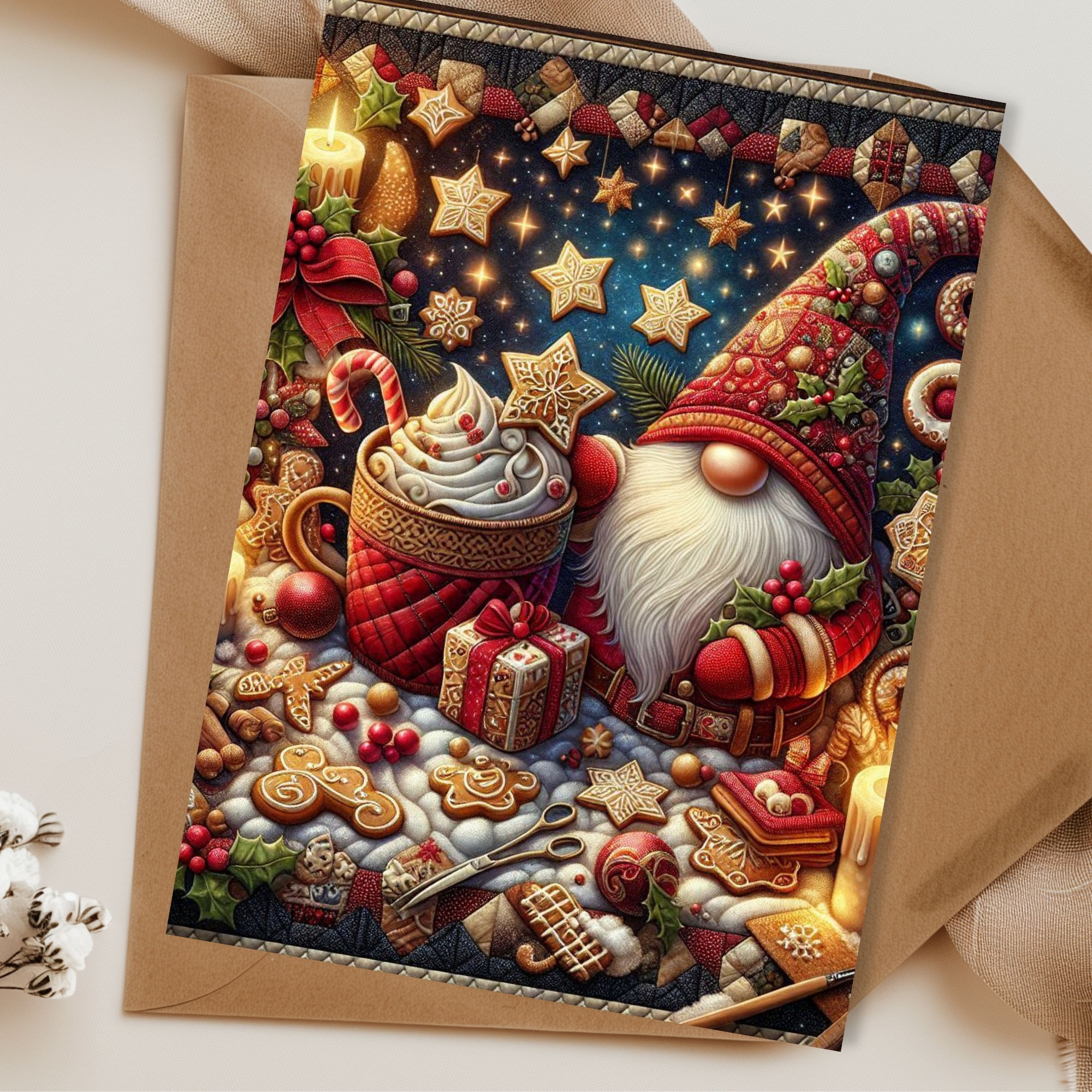 Christmas Gnome Delights Blank Greeting Card Set