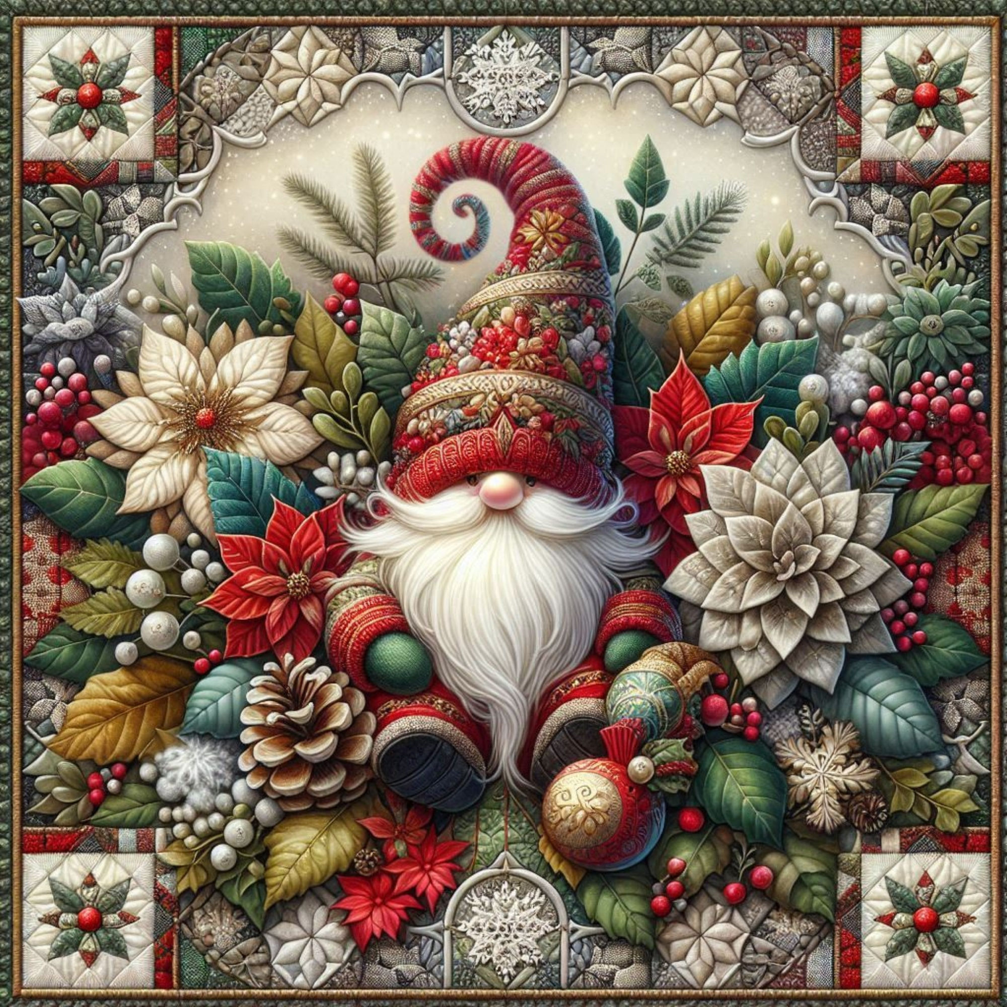 Festive Gnome Wonderland Fabric Panels