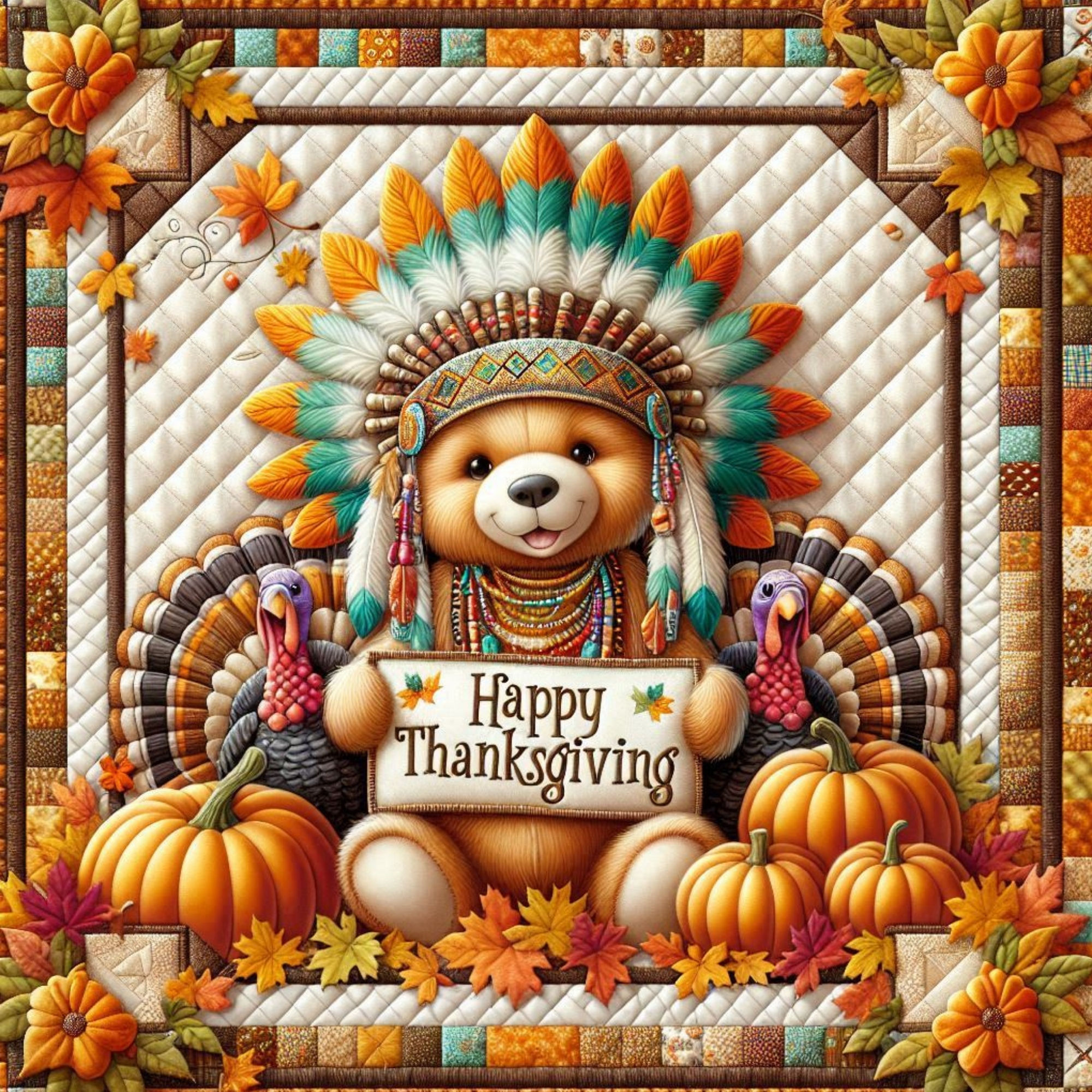 Thanksgiving bear blessings Diamond Painting