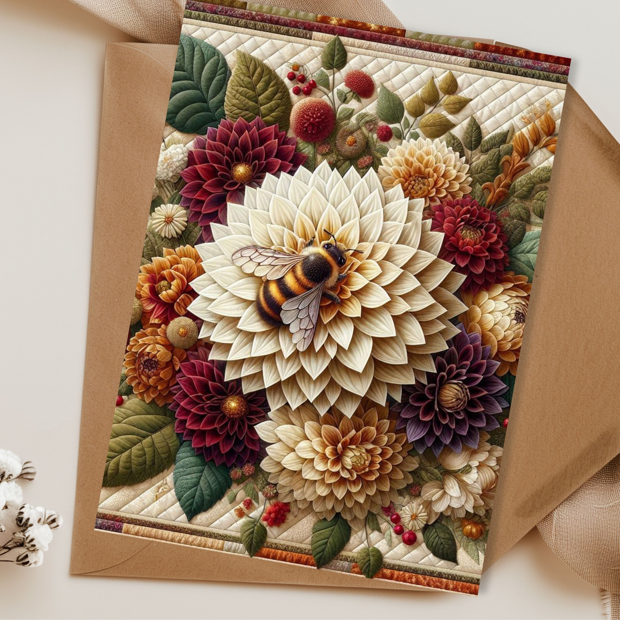 Bumblebee Blossom Blank Greeting Card Set