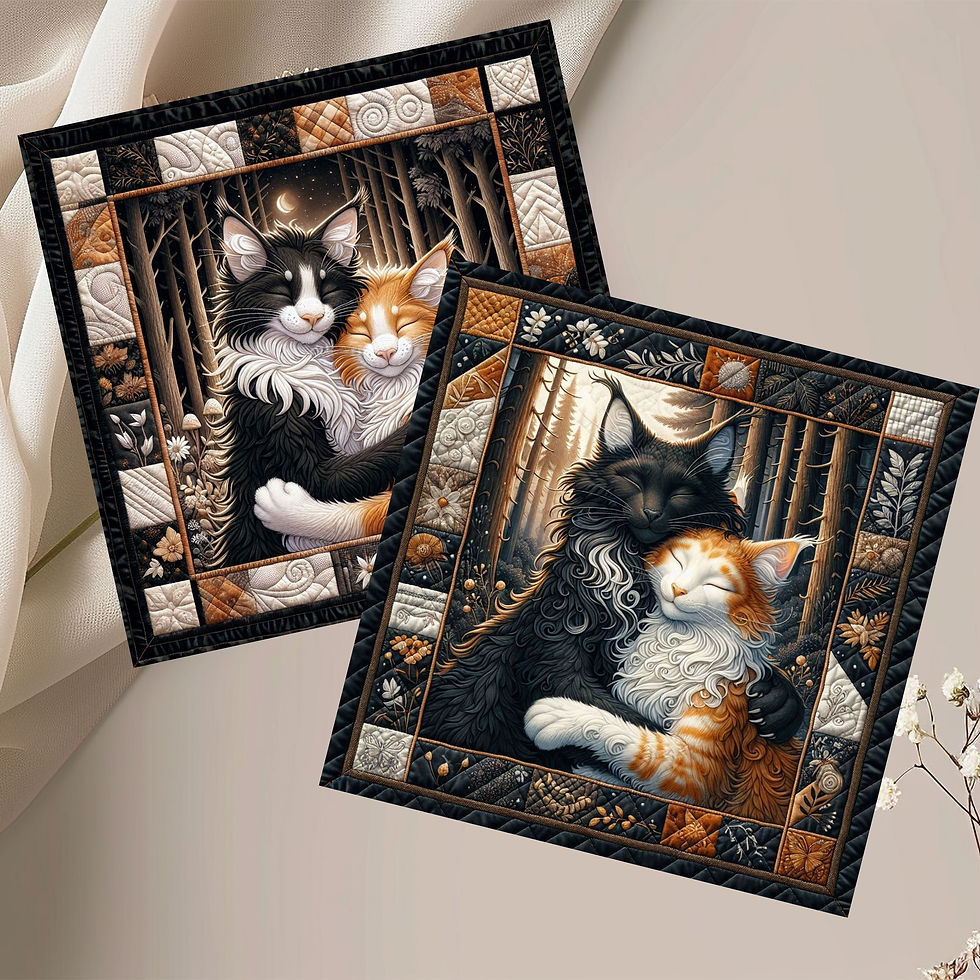 Thumbnail: 20 Whiskers & Whimsy Quilt-Inspired 6x6 Art Note Cards w/ Envelopes