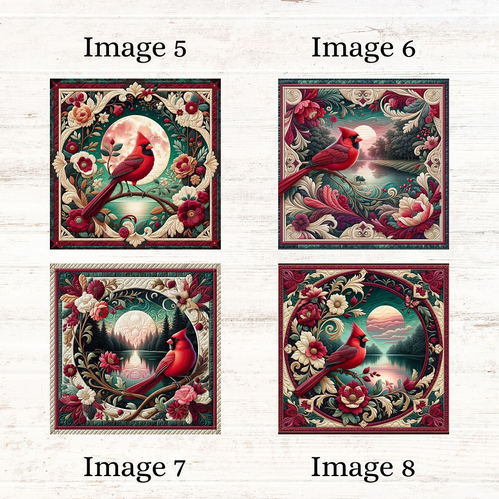 Thumbnail: Moonlight Garden Cardinal Fabric Panels
