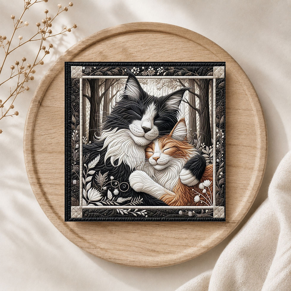 Thumbnail: 20 Whiskers & Whimsy Quilt-Inspired 6x6 Art Note Cards w/ Envelopes