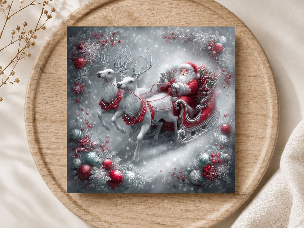 Thumbnail: Santas Holiday Flight Printable Greeting Cards.