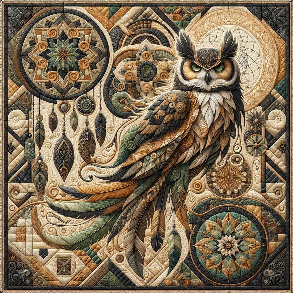 Thumbnail: Mystic Owls Dreamcatcher Diamond Painting
