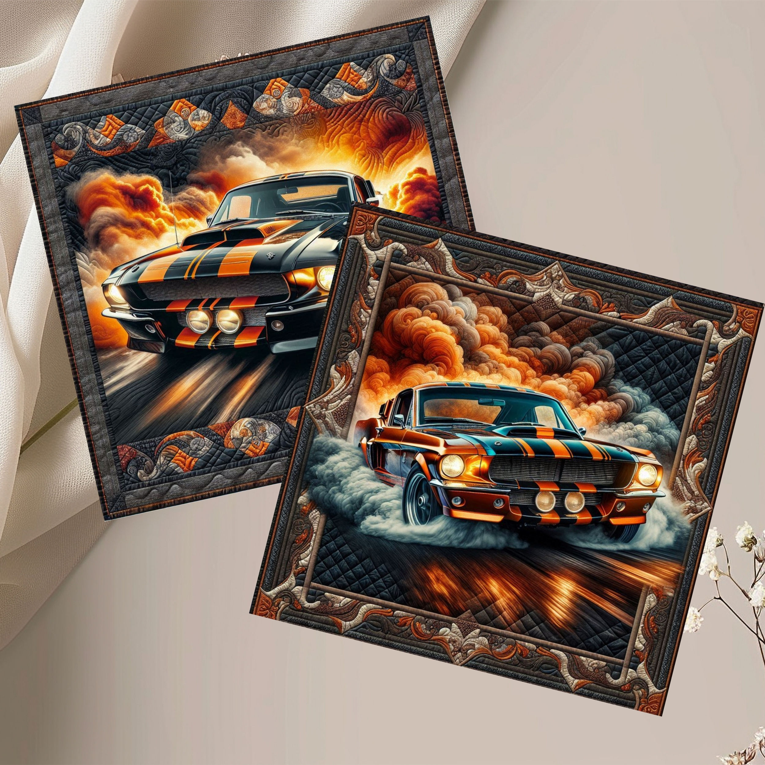 20 Flames of Power Quilt-Inspired 6x6 Art Note Cards w/ Envelopes