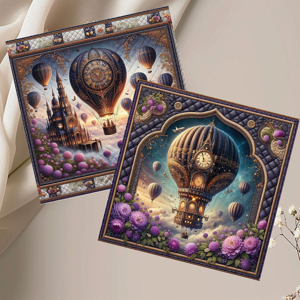 Thumbnail: 20 Clockmaker's Dream Quilt-Inspired 6x6 Art Note Cards w/ Envelopes