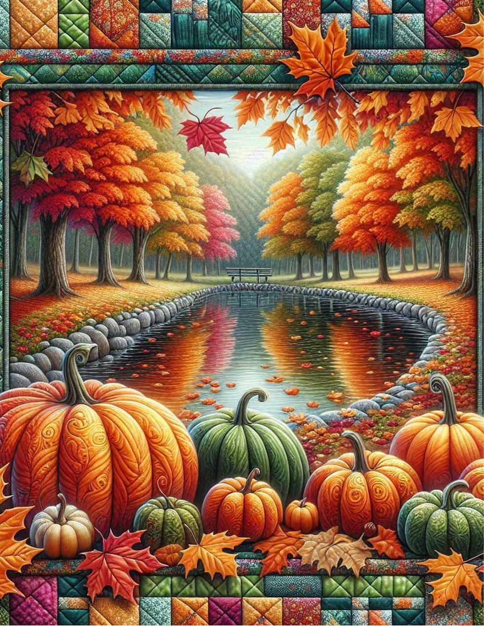 Thumbnail: Pumpkin Patch Reflections Diamond Painting