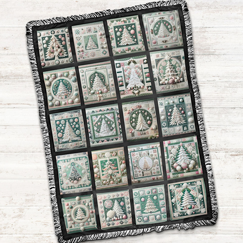 Thumbnail: Frosted Evergreen Elegance Fabric Panels