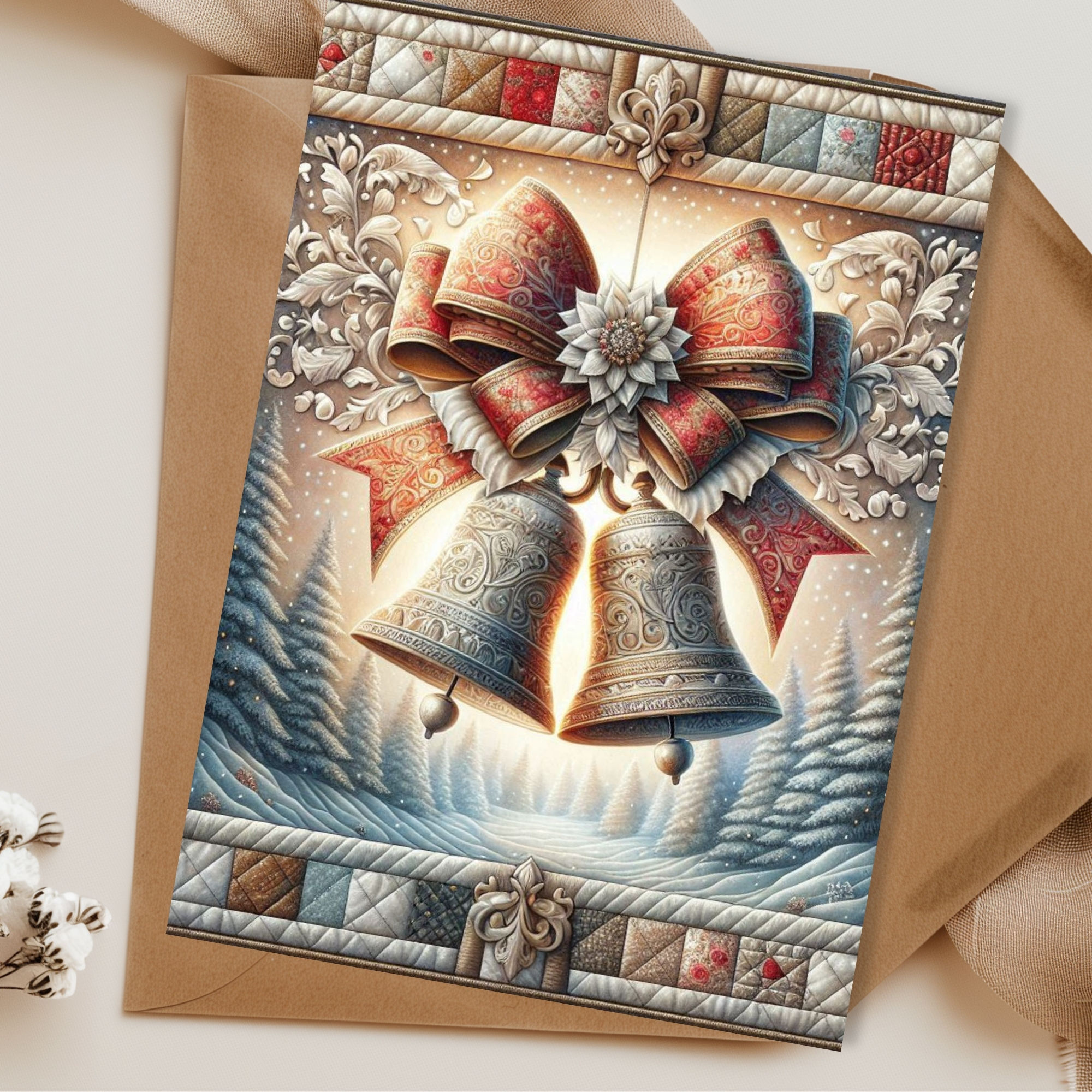 Bells of Christmas Grace Blank Greeting Card Set