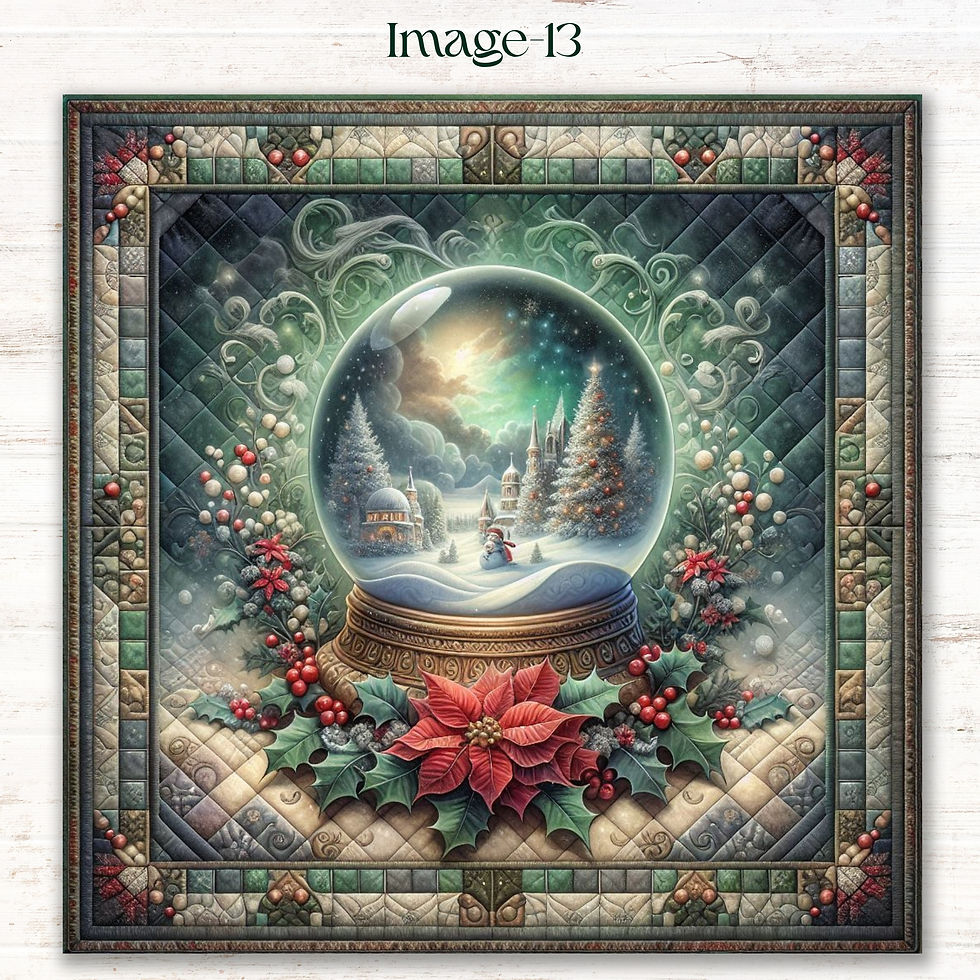 Thumbnail: Enchanted Winter Snow Globes Fabric Panels