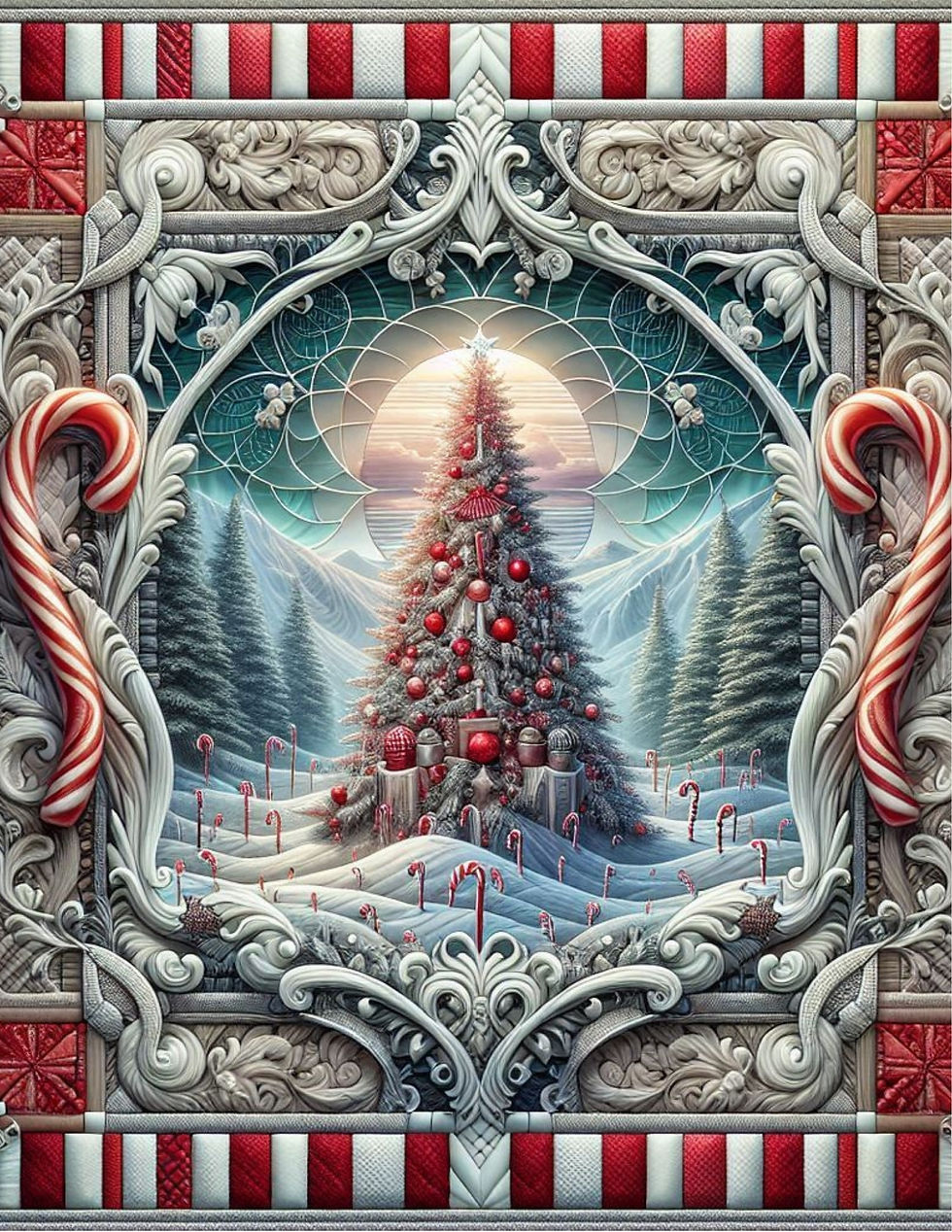 Thumbnail: Peppermint Frosted Pines Diamond Painting