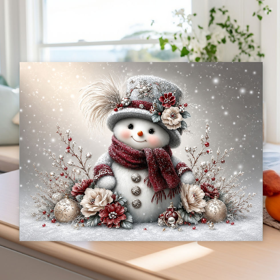 Thumbnail: Winterberry Snowman Delight – 15" × 11" Glass Cutting Board Sublimation Designs