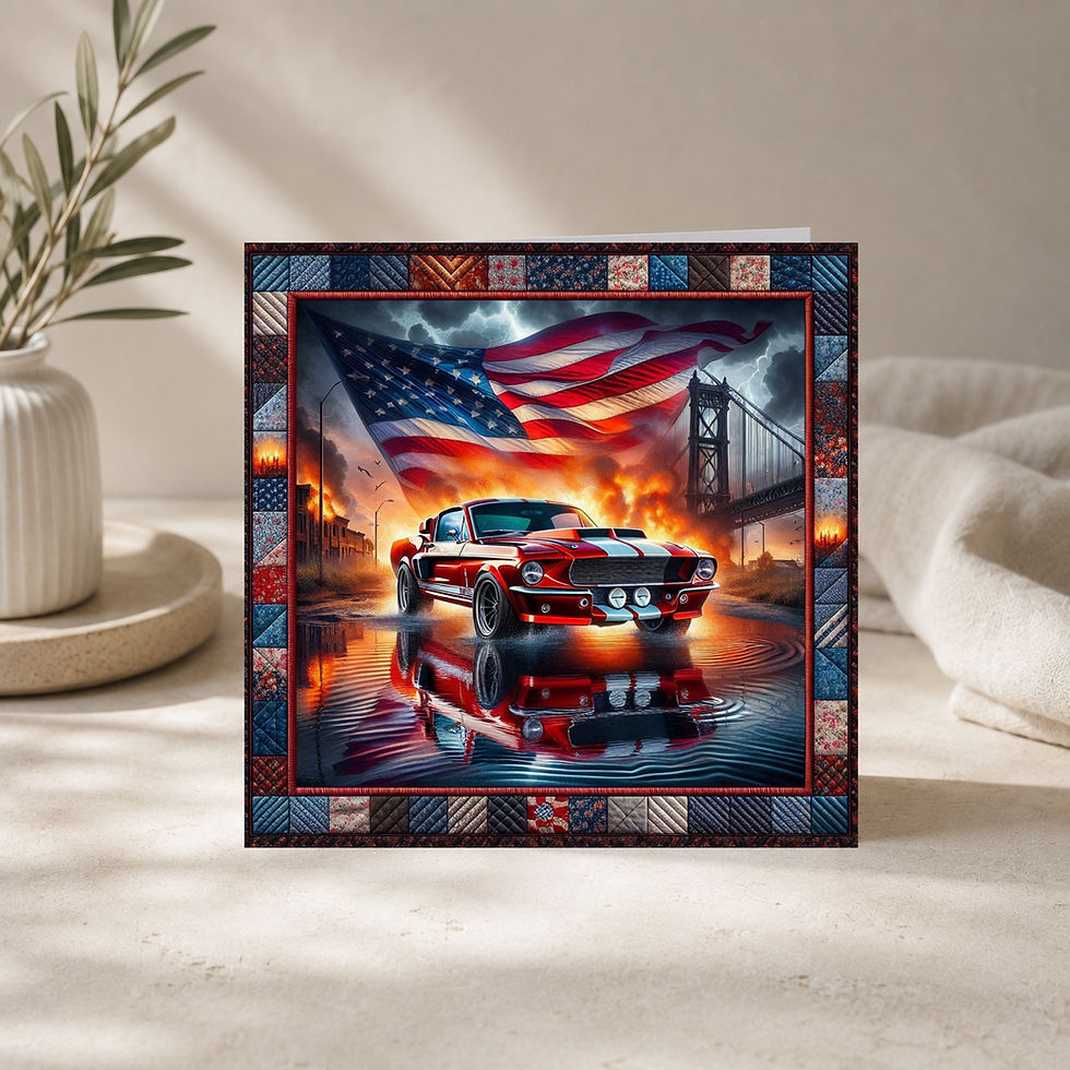 Thumbnail: 20 Patriot's Drive Quilt-Inspired 6x6 Art Note Cards w/ Envelopes