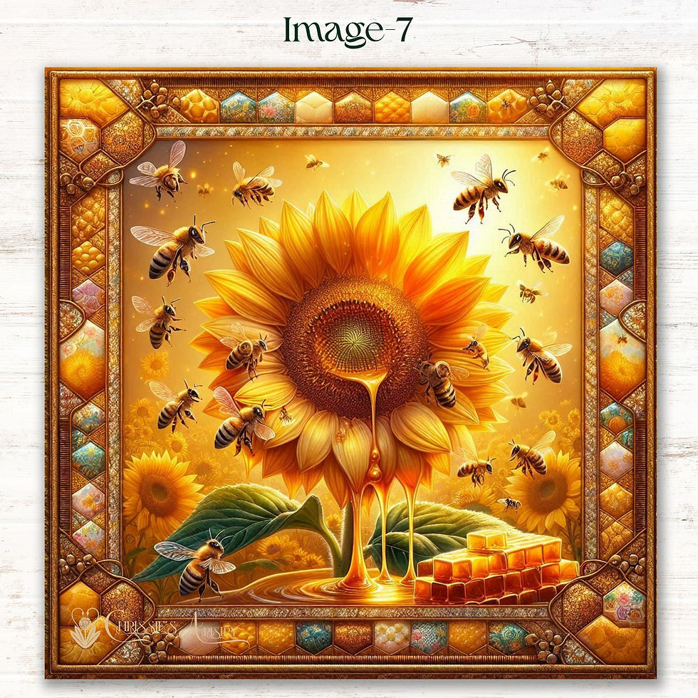 Thumbnail: Golden Sunflower Honeycomb Fabric Panels