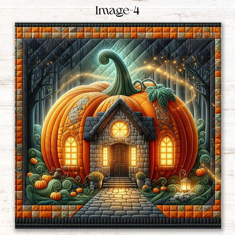 Thumbnail: Twilight Pumpkin Cottage Diamond Painting