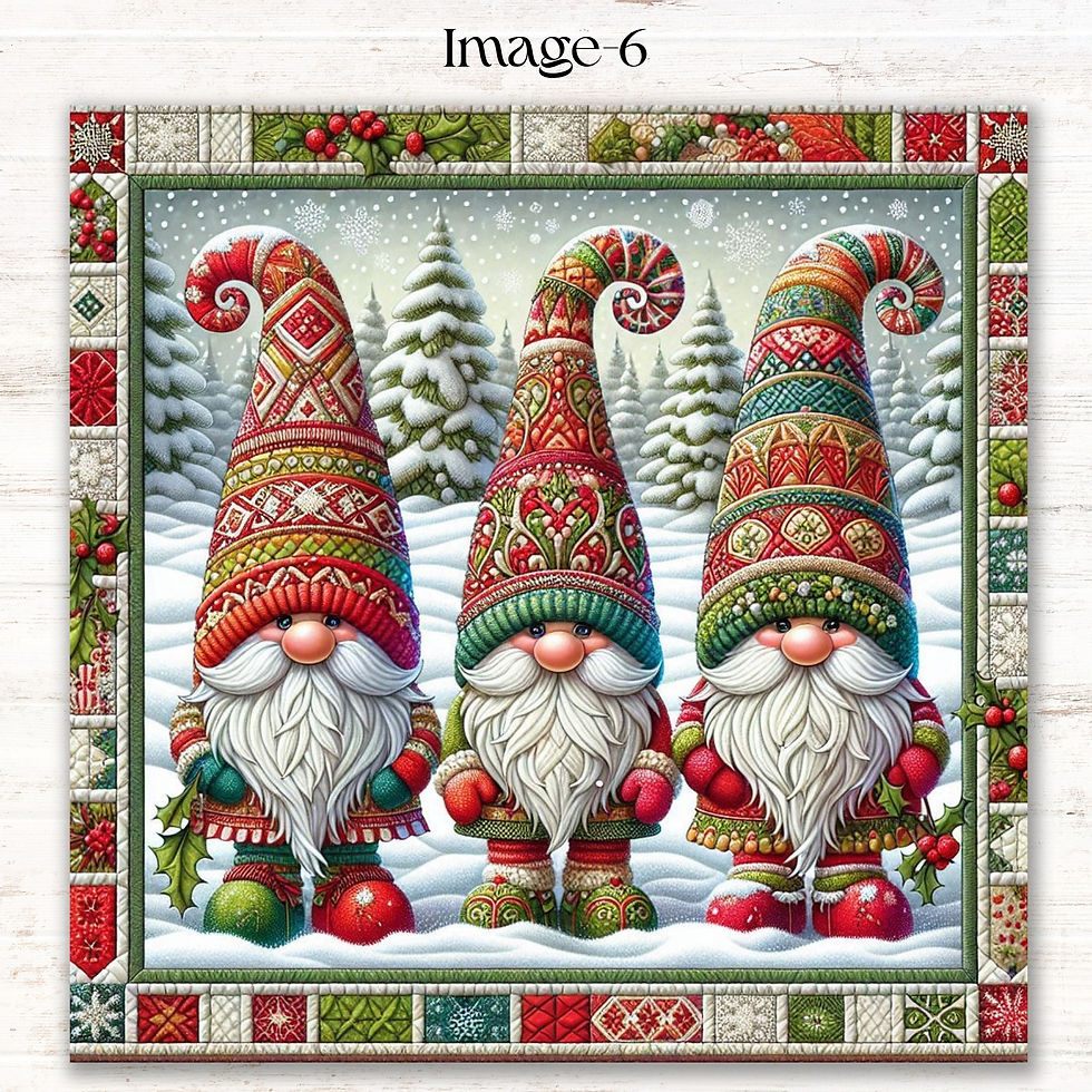 Thumbnail: Whimsical Holiday Gnomes Diamond Painting