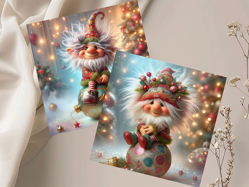 Thumbnail: Twinkle Toes Elf Printable Greeting Cards.
