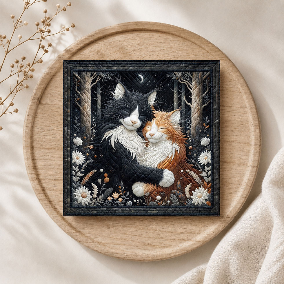 Thumbnail: 20 Whiskers & Whimsy Quilt-Inspired 6x6 Art Note Cards w/ Envelopes