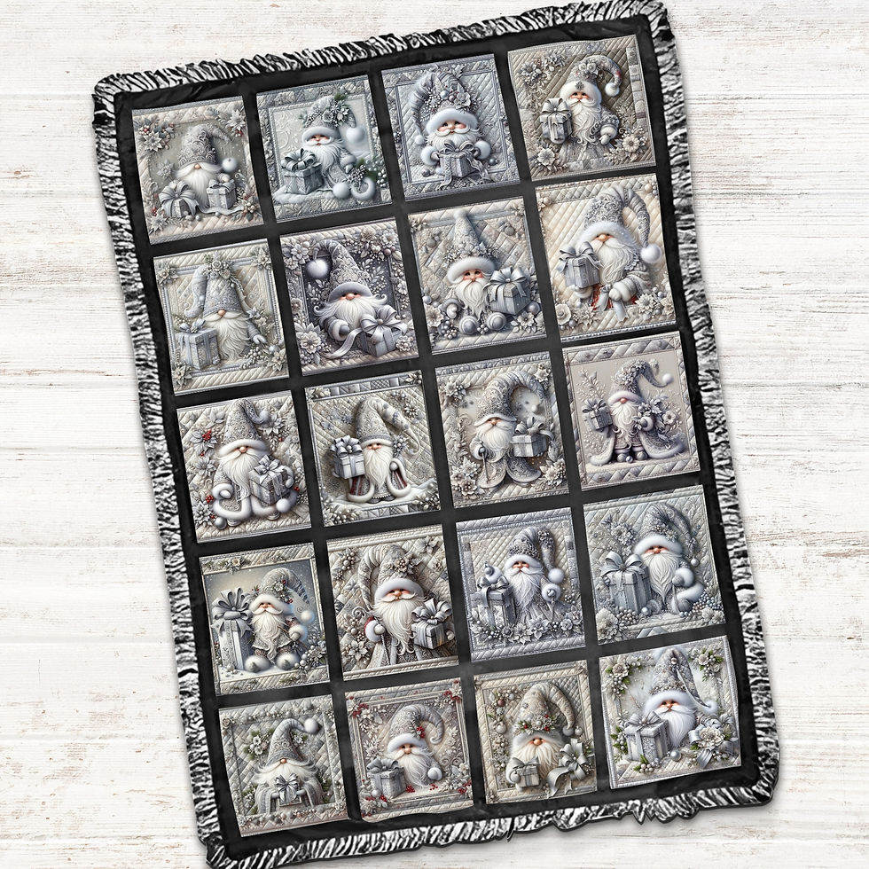 Thumbnail: Winter Gnomes Frosted Kiss Song Fabric Panels