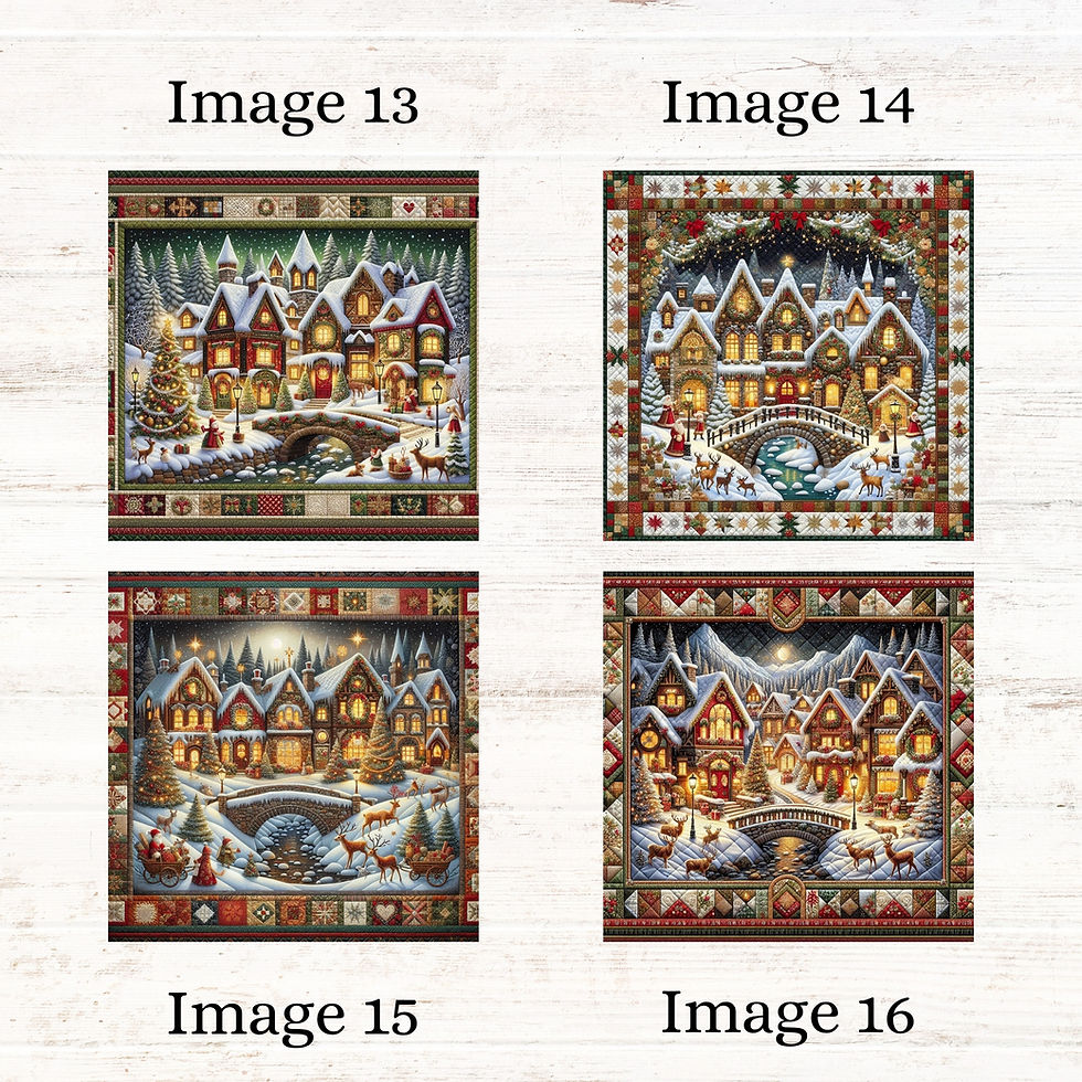 Thumbnail: Enchanted Christmas Village 20-Piece Fabric Panel Set