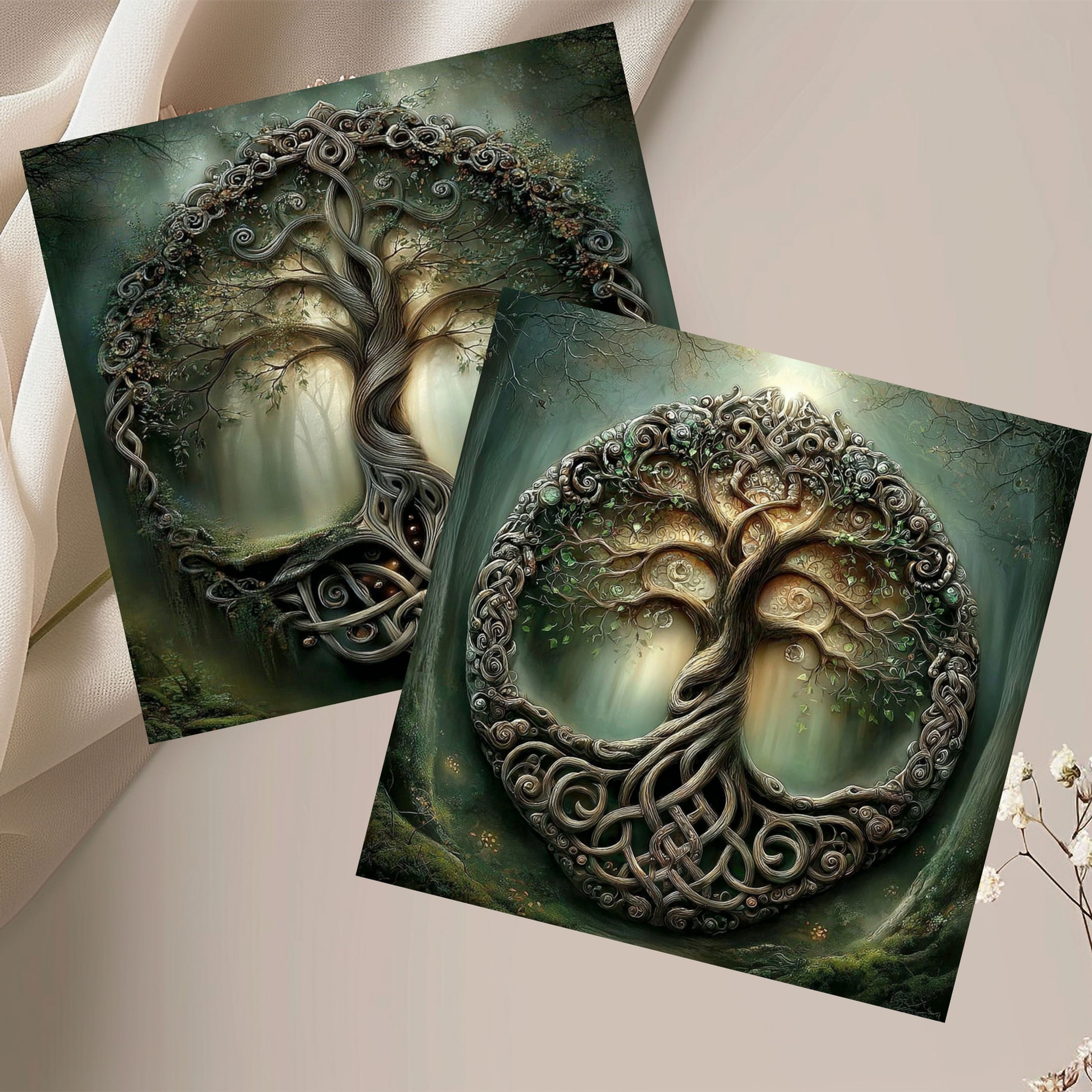 20 Enchanted Celtic Grove 6x6 Art Note Cards w/ Envelopes