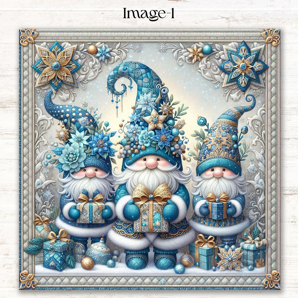 Thumbnail: Cozy Winter Wishes Gnomes Diamond Painting