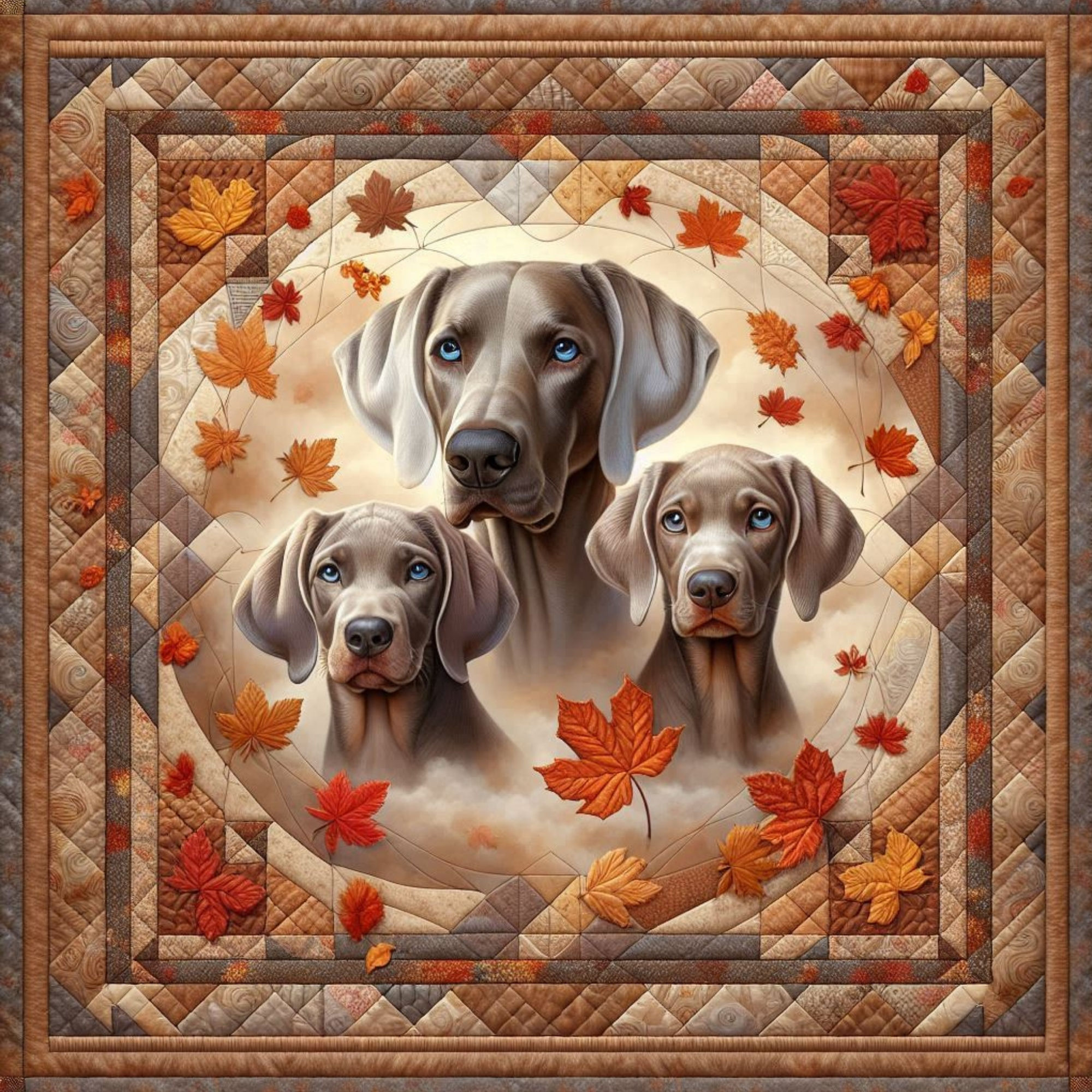Warmth of Weimaraners Diamond Painting