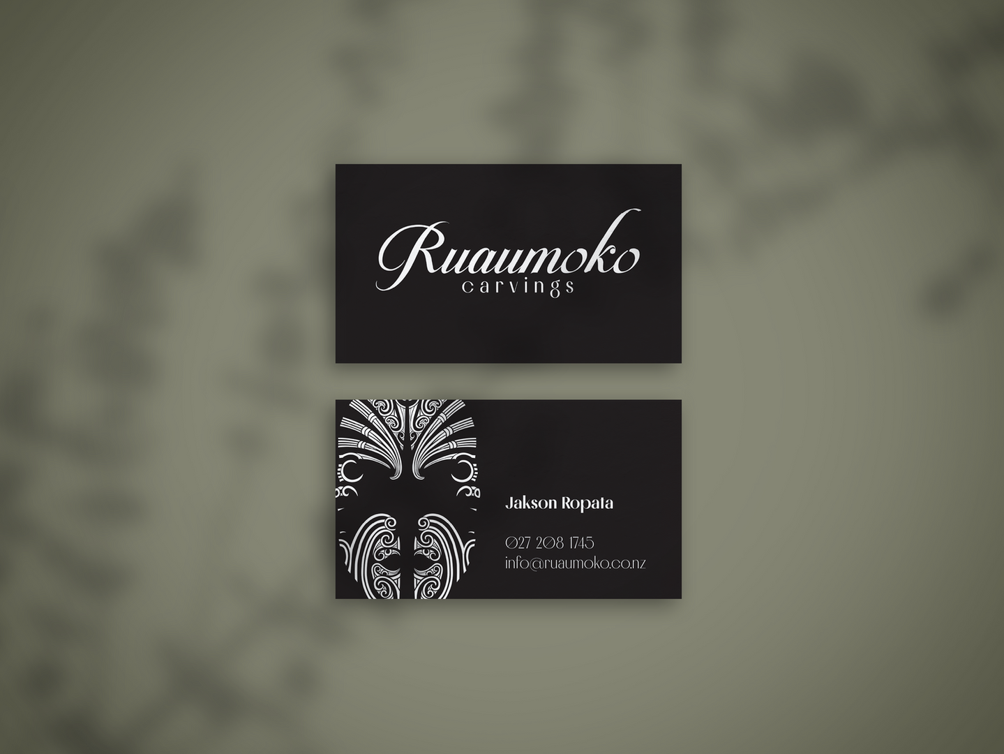 Ruaumoko Carvings Business Cards by Vision Eleven