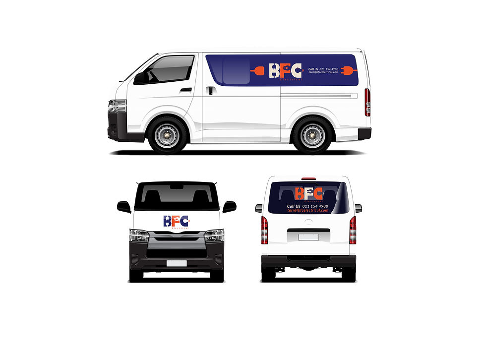 HFC branded delivery van, multiple angles