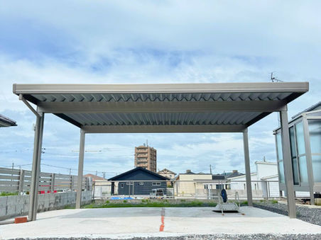 折板カーポート2台用in鹿屋市