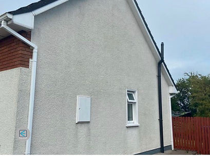 house after cleaning the render