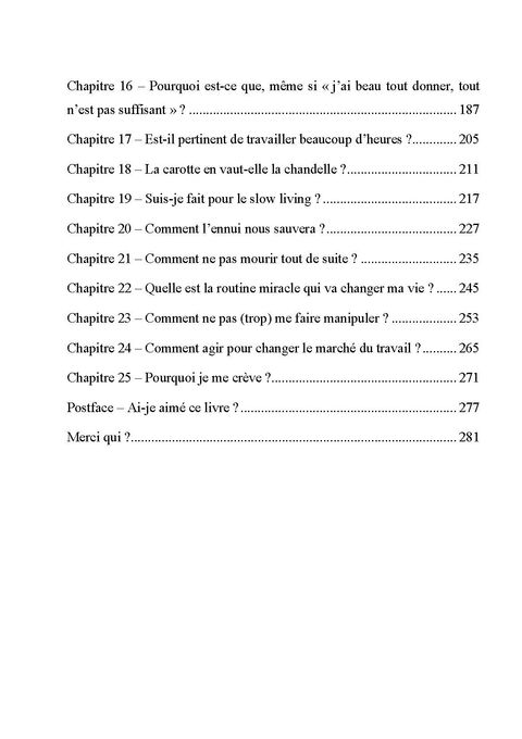 Table des matières"Il en faut peu pour travailler mieux. 25 solutions pour désencombrer ma vie pro."