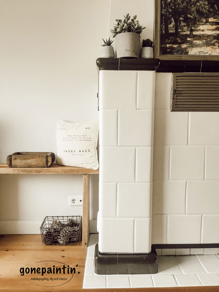 Kamin streichen mit Kreidefarbe