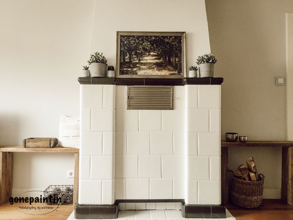 Kamin streichen mit Kreidefarbe