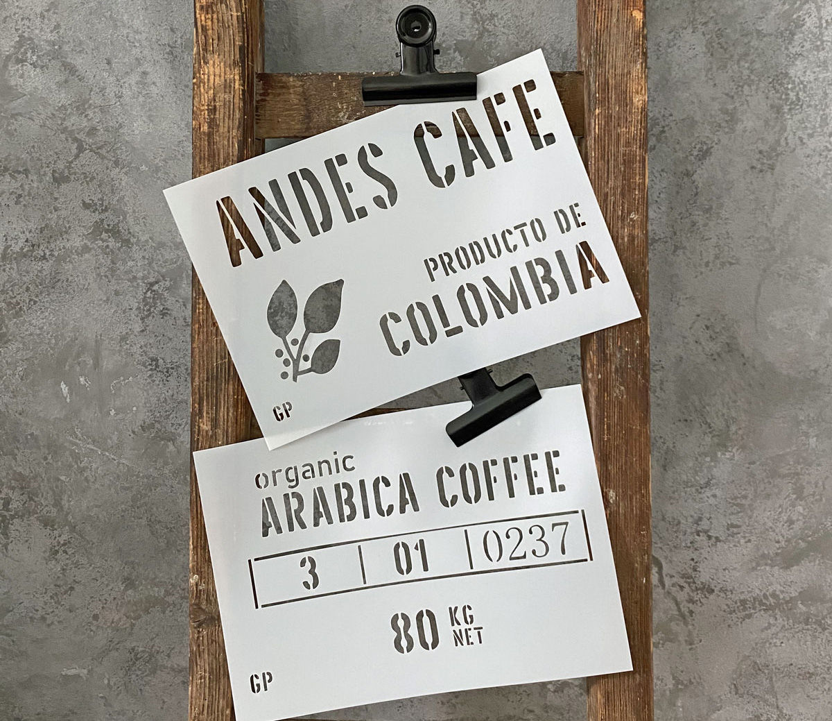 Schablone Andes Cafe zweiteilig