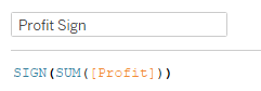SIGN() calculation formula