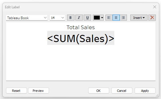 Customised label text after formatting