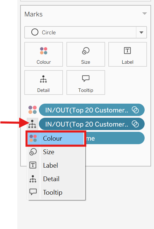 Changing the Detail pill to Colour