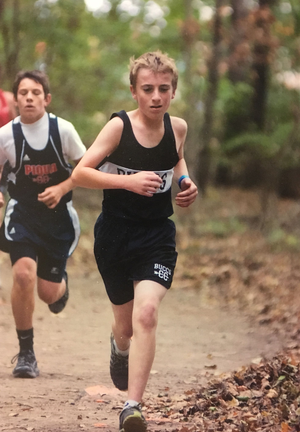 Nate during a junior high XC race