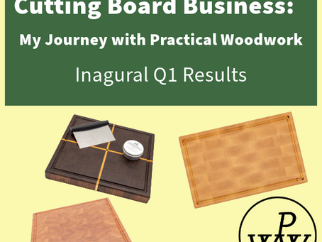 The Start of Building an E-commerce Business Selling Boutique Cutting Boards:  1st Quarter Results