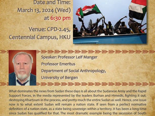 [Mar 13] “Watching a Nation State Fall Apart.”Reflections on the situation in Sudan and our understanding of the concept “sovereignty”